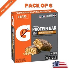 Gatorade Peanut Butter Chocolate Whey Protein Bars, 20g Protein, 6 Pack