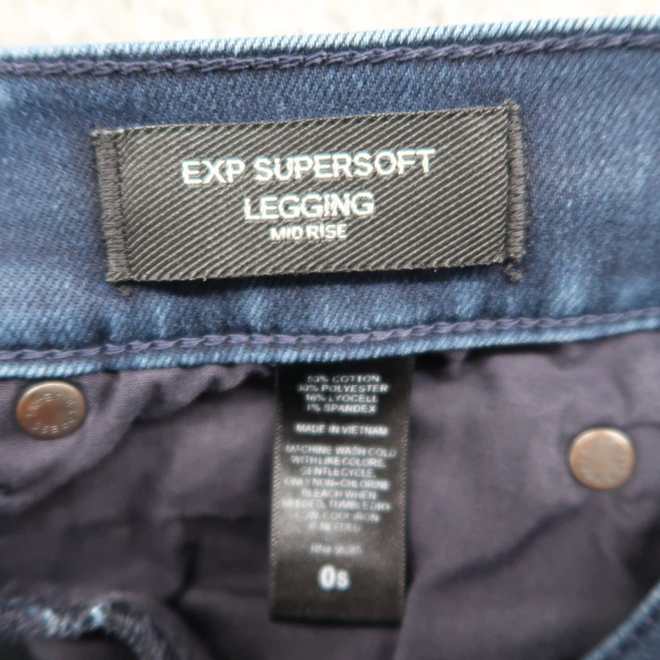 Express Leggings Womens 0S Blue Jeans EXP Super Soft Mid Rise Stretch 25x28 - Image 3 of 4