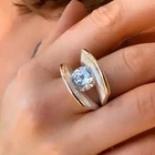 5. ctw Lab Created Round Diamond 14k Two-Tone Gold Plated Modern Engagement Ring