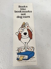 Vintage "Books Like Bookmarks Not Dog-ears" Bookmark 1984 Hound Dog