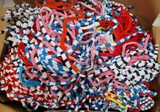 2.5 Pounds fabric weaving strips for rag rugs- vintage