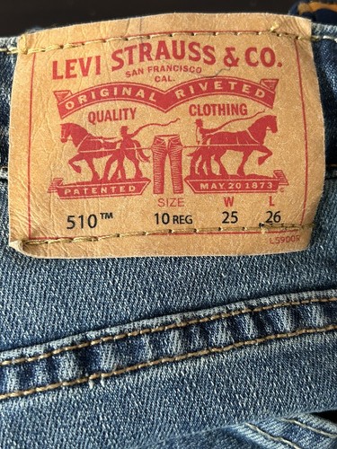 Levi's 510 Skinny Boy's Jeans With Adjustable Waist Size 10 Reg 25x26 - Picture 5 of 5