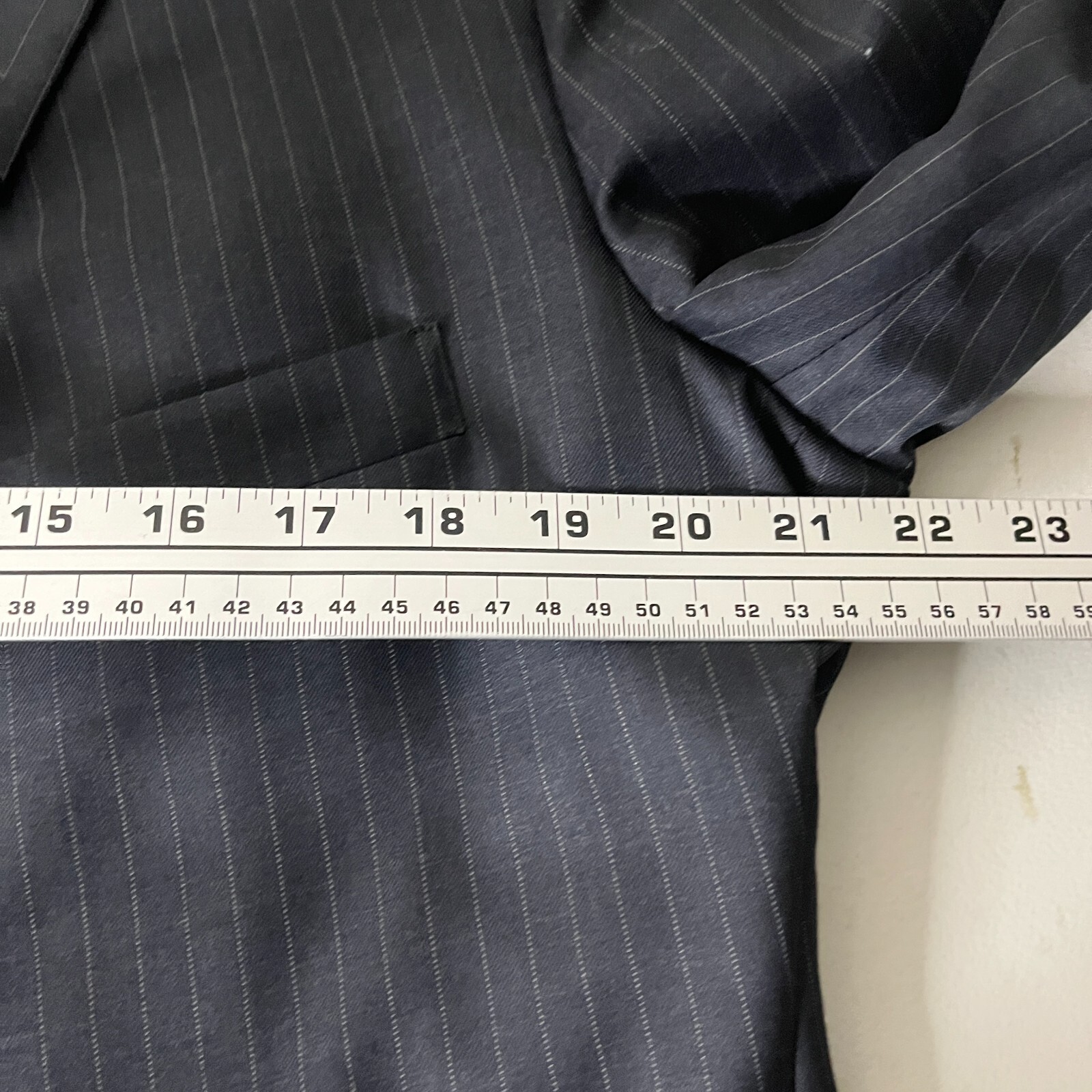 Tom James Holland & Sherry Suit Mens Wool Gray Stripe 44R 38W eBay