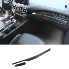 For Nissan Sentra 2020-24 Black Titanium Console Instrument Dash Strip Trim 2pcs