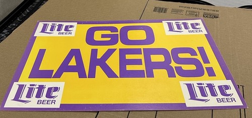 Los Angeles Lakers NBA Prime Ticket Lite Beer Signs Cardstock Material Dbl Sided - Picture 4 of 6