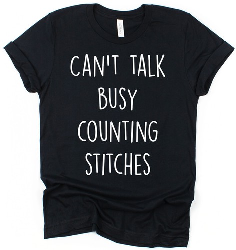 Camiseta de punto de conteo ocupado Can't Talk para tejer ganchillo - Imagen 2 de 2