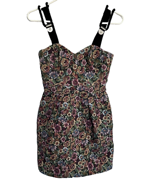 bcbg floral mini dress BCBG Women's Floral Button-Down Mini Dress with Tiered Skirt And Waist Tie
