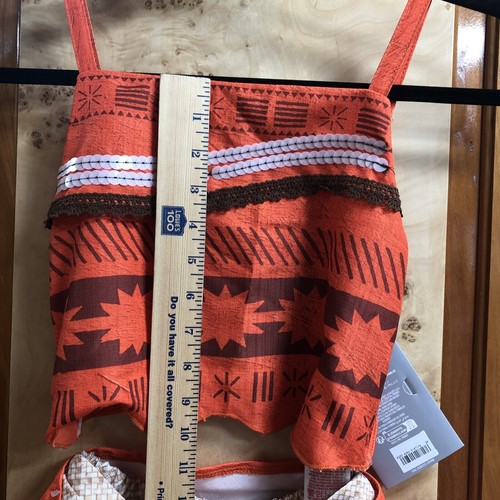 NEW Disney Parks Moana Costume 9/10 Skirt Top 2 Piece Outfit Lined Dress Up Kids - Picture 8 of 9