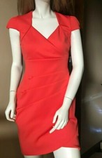 GUESS EMILY CORAL Sexy Cap Sleeve Cut Out Rouged Sheath Dress SZ 6 NWT @MAZING