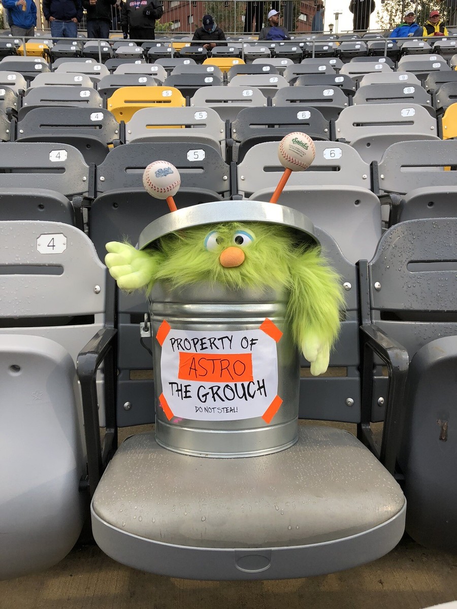 ST PAUL SAINTS ASTRO THE GROUCH BOBBLE HEAD 09.09.20 CHS FIELD