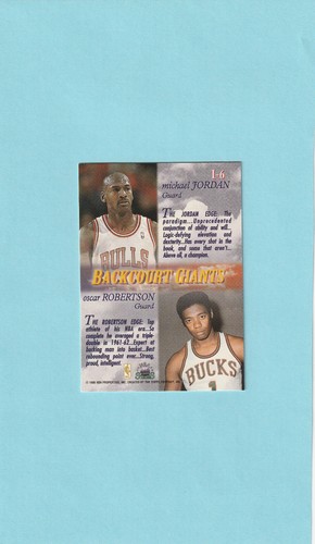 MICHAEL JORDAN Oscar Robinson NBA 1996 Topps Stars Imagine Card # I-6 - Picture 2 of 2
