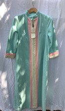 1970s vanity fair polyester color block night gown/robe with tags