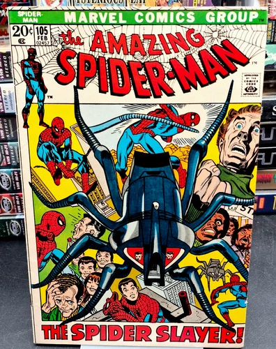Amazing Spider-Man #105 1972  1st Spider-Slayer Mark III Robot Nice Copy FN+ 6.5