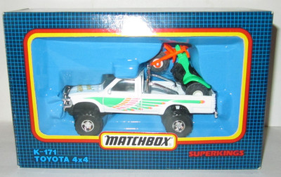 MATCHBOX SUPER KINGS K-171 TOYOTA 4x4 with BIKE 'VERY RARE' - MINT/BOXED MIB