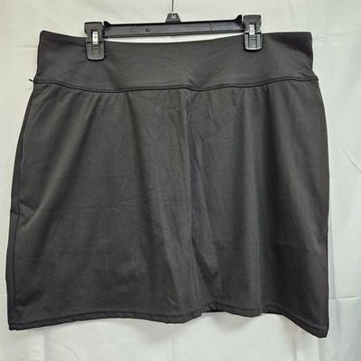 WOMENS REAL ESSENTIALS BLACK ACTIVE SKORT WITH POCKETS SIZE XXL