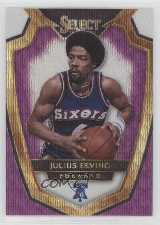 2014-15 Panini Select Premier Level Purple & White Prizm Julius Erving HOF 0z8z