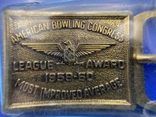 1959-60 ABC Bowling Award Belt Buckle Most Improved Average League Trophy