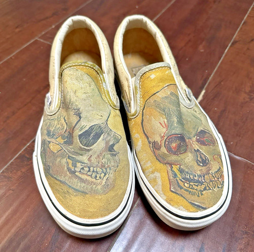 Vans Van Gogh Museum Amsterdam Slip On Shoes Skull Painting Men’s 6.5 W 8
