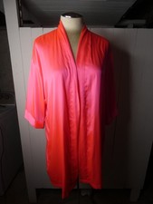 Victoria's Secret S Neon Hot Pink Silky Polyester Satin Robe Mini Kimono NO SASH
