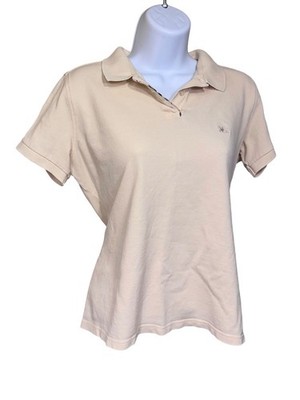 Y2K Burberry London Women's Short Sleeve Polo Yellow Size Large