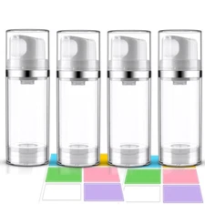 Airless Pump Jars 3.7oz/110ml 4 Pack Pump Bottle Dispenser Empty Moisturizer ...