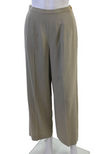 Giorgio Armani Women Wool Beige Dress Pants Button Size 40