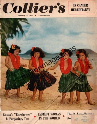 1952 Colliers January 12 - Hawaii Hula kids; St. Louis Browns; Marshall Fields