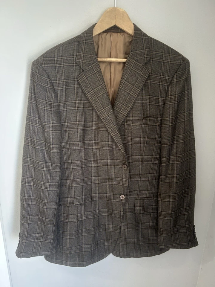 Blazer Napoli Nordstrom Marrón Ventana 100% Cachemira Loro Piana 44R Foto 3 de 4