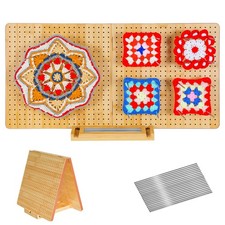 22" x 11" Crochet Blocking Board with 20 Pins and Pegs - Large Granny Square ...