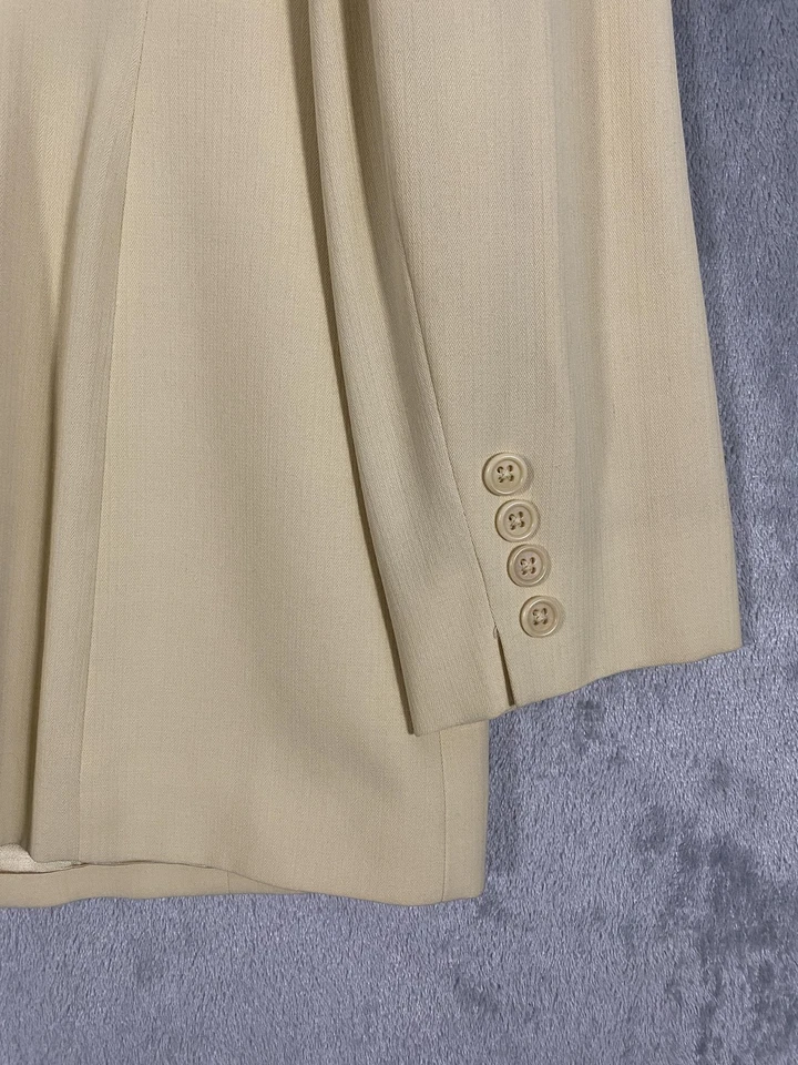 Blazer Vintage Lauren Ralph Lauren Mujer 16 Suave Amarillo Lana Rayón Forrado Carrera Foto 2 de 4