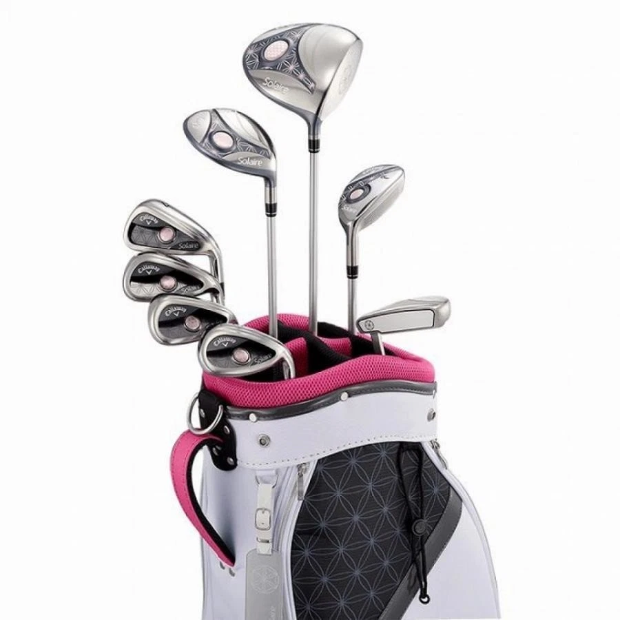 Ensemble de club de golf Callaway Solaire pour femmes rose 8 pièces sac de pu... - Photo 2/4