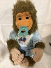 1994 HuSung JOEY Baby Monkey Plush Blue Pjs Pacifier Flocked Face Vintage Chimp