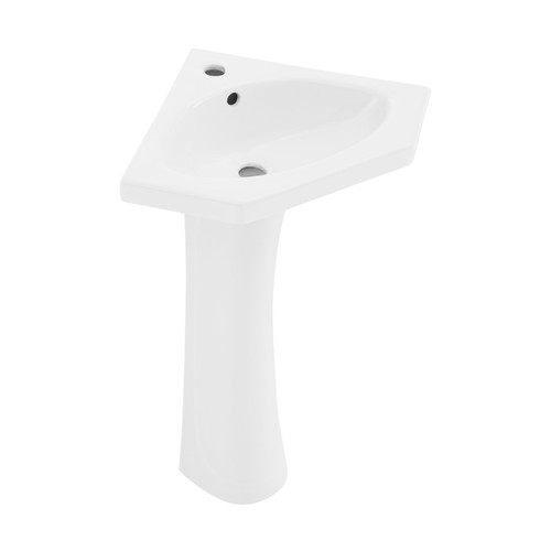 Angers Corner Two-Piece Pedestal Sink