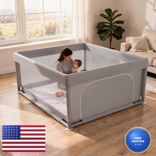 JINXIA 36x36 Inch Playpen for Babies and Toddlers, Soft  Skin-Safe Fabric