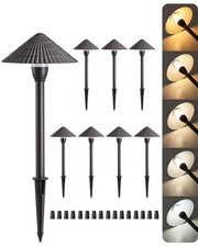 Low Voltage Landscape Lighting 8 Pack, Aluminum 12V Pathway Lights, 2700K-5000K