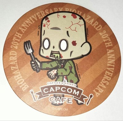 Resident Evil Biohazard Zombie Coaster  Capcom Cafe Bonus, Excellent