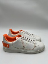 Valentino Garavani Backnet white leather perforated VLogo sneakers Size 42.5