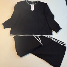 MEROKEETY Women's 2 Piece Heavy Knit Long Sleeve Top and Pants Pajama Loungewear