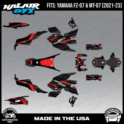 Graphics Kit for YAMAHA FZ-07 MT-07 (2021-2023) Warrior - Red