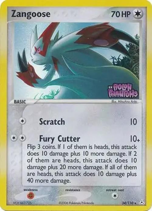 Zangoose - 34/110 - Pokemon Ex Holon Phantoms Reverse Holo NM