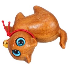  Statuetta unica di gatto, adorabile statua di gatto intagliato in legno