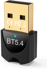 5.4 USB Bluetooth Adapter for PC, Dual Mode (BLE+EDR) Plug & Play, Up to 7 De...