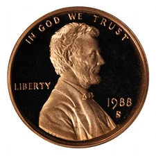1988 -S Lincoln Memorial Cent Gem Proof Single Coin