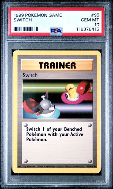 1999 POKEMON GAME #95 SWITCH PSA 10 GEM MINT BASE SET UNLIMITED