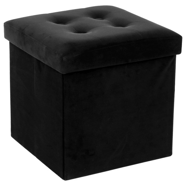 Sitzhocker SitzwüRfel Pouf Grau 38 Cm Sitztruhe Polsterpuff Klassisches Design-image