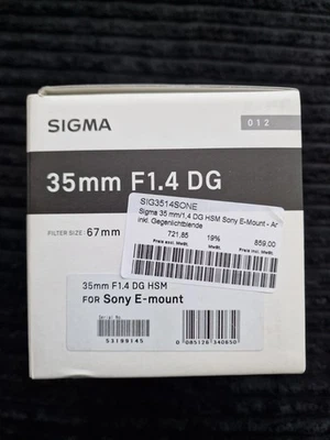 Sigma 35mm f/1.4 DG Art (Sony E-Mount) – Top Zustand + Filter Zubehörpaket - Bild 1 von 4