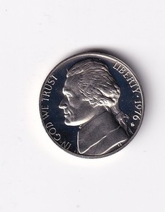 1976 S Proof Jefferson Nickel 5c Coin from Proof Set #543