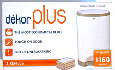 Dekor Plus Diaper Pail Refill 2 Pack - Holds Up To 1160 Diapers