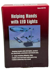 Helping Hands Soldering Stand w/Magnifier Alligator Clips LED Lights 65779