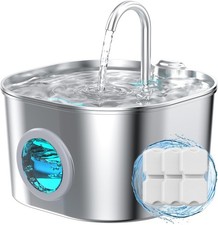 Cat Water Fountain Stainless Steel: Pet Fountains for Cats/Dog Indoor Automatic